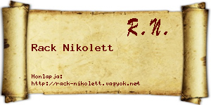 Rack Nikolett névjegykártya