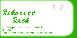 nikolett rack business card